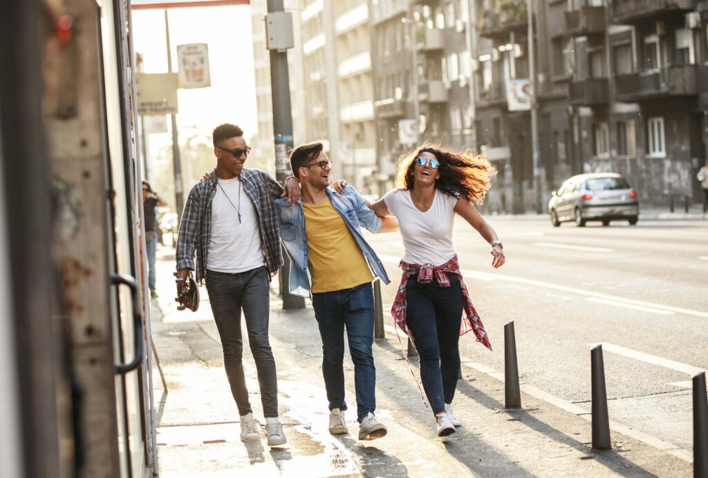 Group Of Friends Hangout At The City Street 1024x692